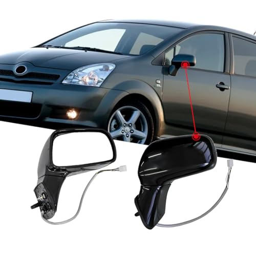 CG94 - Specchietto Retrovisore Elettrico per Auto TOYO_TA COROLLA VERSO - Calotta Nera - Vers. 2004 - Vetro Asf.