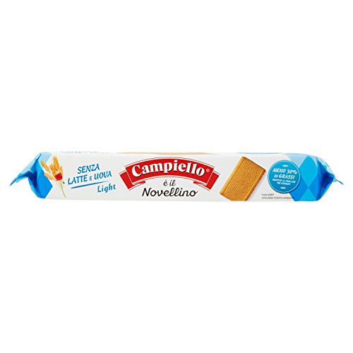 Campiello - Novellino, Biscotti Frollini, Senza Latte e Uova - 6 confezioni da 4 pezzi da 87.5 g [24 pezzi, 2100 g]