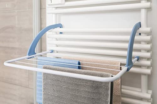 CG94 Stendibiancheria da Termosifone Balcone Bagno, Salvaspazio. Griglia in acciaio verniciato e braccia in resina estremamente robuste con agganci regolabili. Dimensioni cm. 52x34,5xh.18.