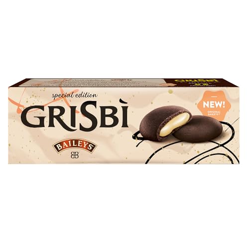Grisbì Baileys - Edizione Limitata - Biscotti di Pasta Frolla al Cacao, Ripieni di Crema al Baileys, Ideali per Ogni Meritato Momento di Pausa, Formato Scorta, 12 Confezioni da 9 Biscotti, 1.344 gr