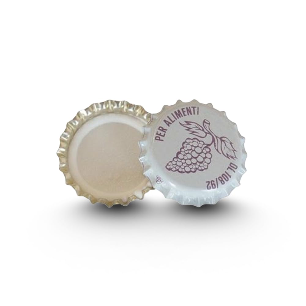 CG94-100 Tappi Corona 26 mm con Disegno Uva per Bottiglie di Vino | Ermertici e Resistenti alla Bollitura | Materiali di Alta Qualità | Neutralità Organolettica
