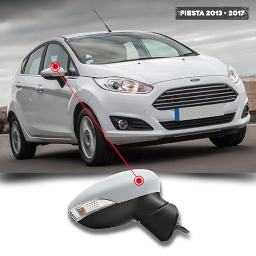 CG94 - Specchietto Retrovisore Elett. Term. C/Fanalino per Auto F. FIESTA - Calotta da Verniciare - 6PIN - Vetro Asf.