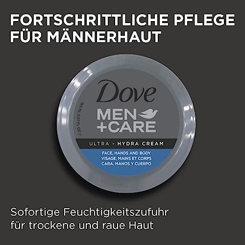 Dove Men+Care Ultra Hydra Cream – Effetto idratante per viso, mani, corpo, adatto a tutti i tipi di pelle, 150 ml
