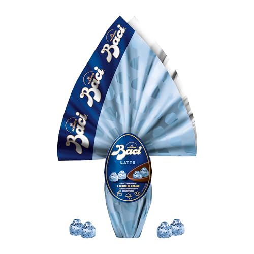 BACI PERUGINA Uovo di Pasqua 2025 Cioccolato al Latte con Sorpresa e 4 Cioccolatini 265g