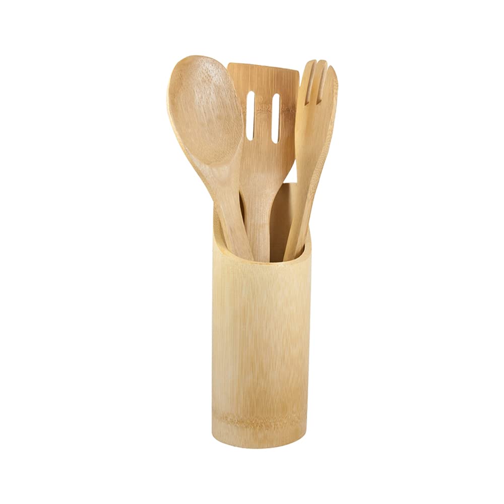 CG94 Set 4 Mestoli in Bamboo con Contenitore
