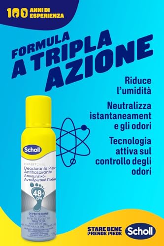 Scholl ExpertCare, Deodorante Piedi Spray con Tecnologia Attiva
