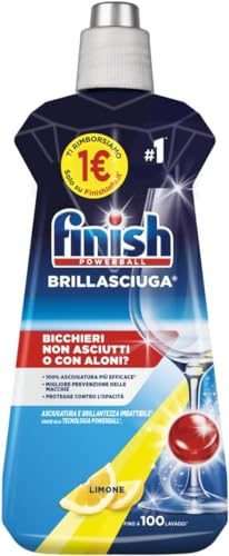 Finish Brillantante Lavastoviglie al Limone, 2 Prodotti da 500 ml di Brillantante