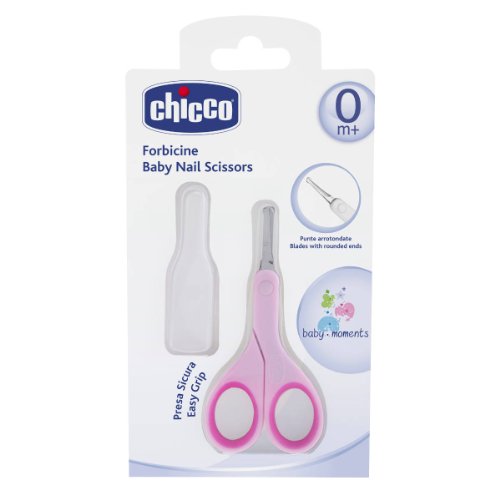 Chicco - Forbici a punta tonda per bambini, con cappuccio di protezione