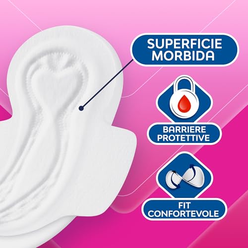 Nuvenia - Assorbente Sottile Normal con Ali - Superficie Morbida e Controllo Odori - Confezione da 16 Assorbenti