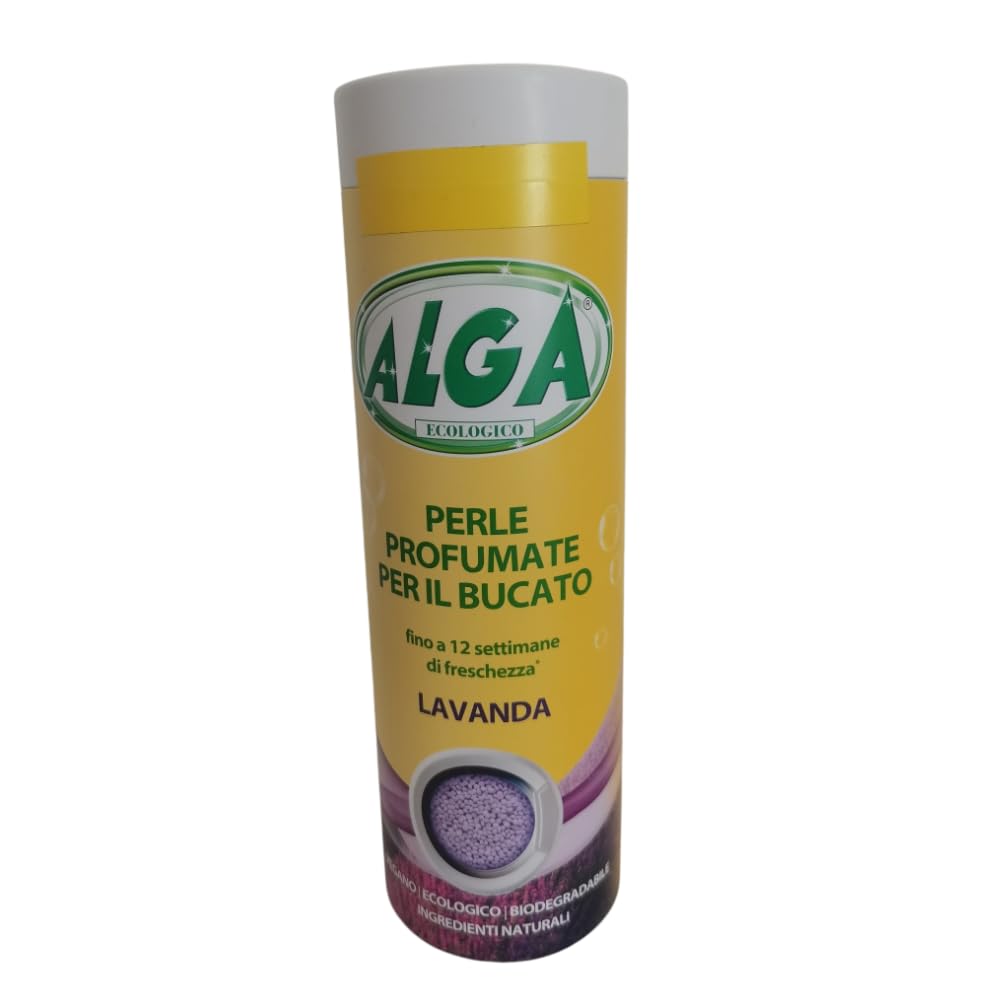 ALGA BIO - Perle Profumate per Bucato Profumo Lavanda, Fragranza Intensa e Duratura fino a 12 Settimane, Vegano, Adatte a Tutti i Tessuti 275g