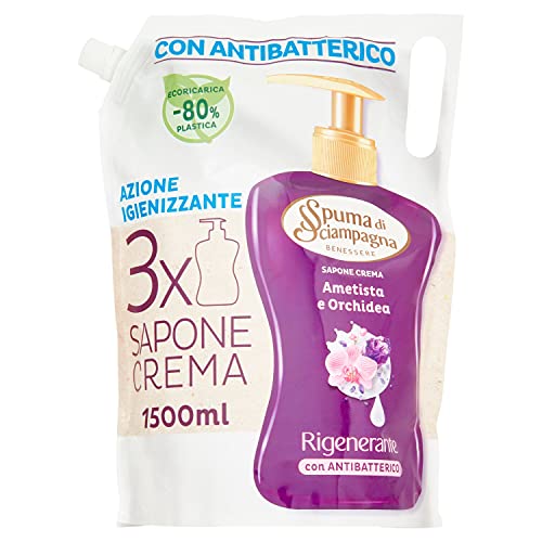 Spuma Di Sciampagna Ecoricarica Sapone Liquido Mani Latte Di Mandorla E Burro Di Karitè - 1500 Ml