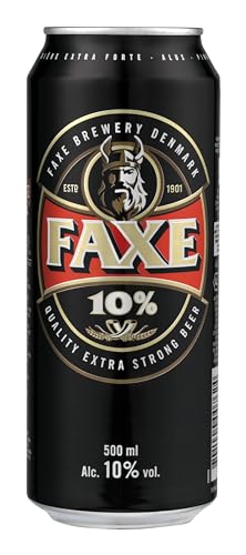 Faxe, Birra Forte Doppio Malto, Gradazione Alcolica 10°C, Strong Lager con Profumo Fruttati e Malto, Senza Additivi e Alcol Aggiunto