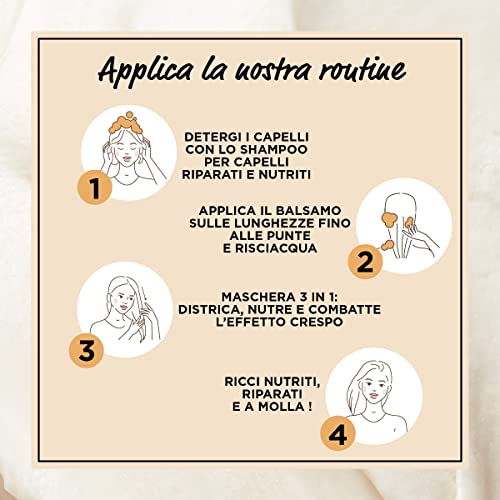 Garnier Fructis Hair Food Burro di Cacao Rigenerante, Maschera per Capelli Secchi e Ricci, 97% di Ingredienti di Origine Naturale, Senza Siliconi, 390 ml