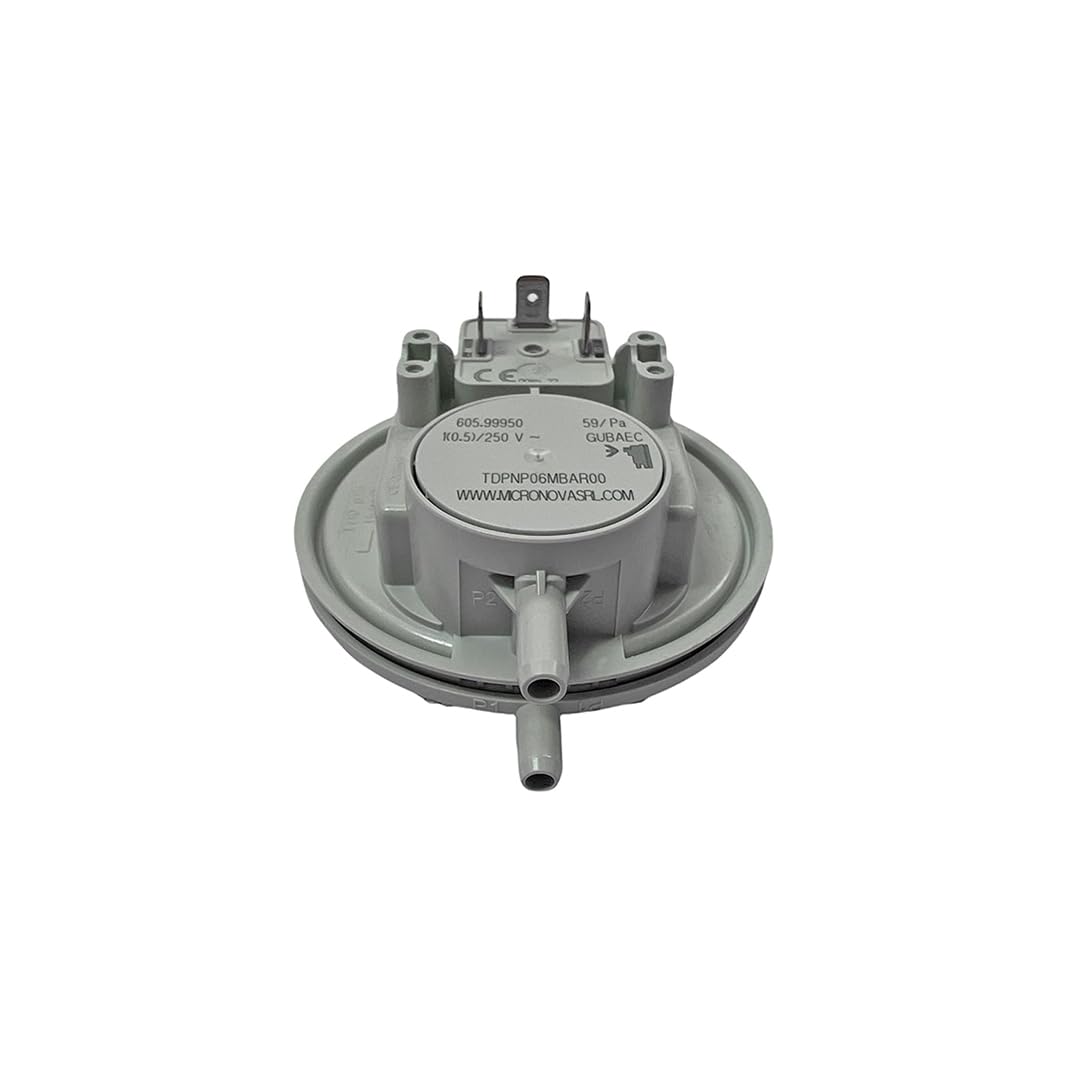 CG94 - Pressostato Differenziale Serie 605 | Alta Precisione 59 Pascal | per Caldaie a Gas e Stufe a Pellet | Robusto e Affidabile | SPDT, -40°C a 90°C