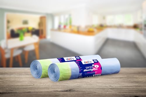 Doli's Sacchi Spazzatura Profumato 32L per Raccolta Differenziata, Antifor e Antigoccia, con Maniglie, 100% riciclabile (15 Sacchi)