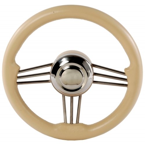 OSCULATI Volante Inox+Poliuretano Crema 350 mm
