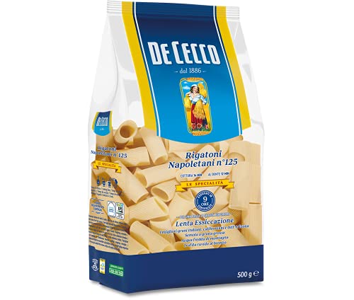 De Cecco - Rigatoni Napoletani n 124, Pasta di Semola di Grano Duro - 6 pezzi da 500 g [3 kg]