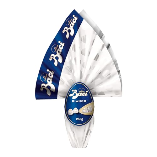 BACI PERUGINA Uovo di Pasqua 2025 Cioccolato Bianco con Sorpresa e 4 Cioccolatini 265g