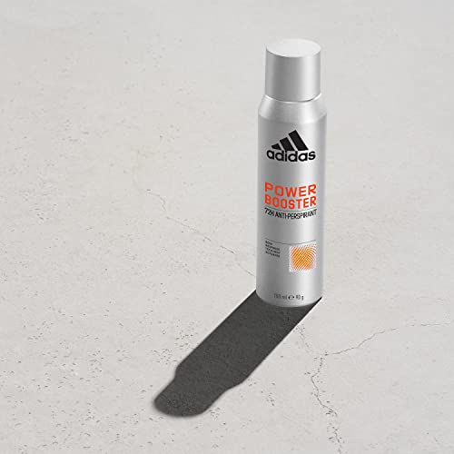 Adidas, Power Booster Deodorante Spray Uomo, 72 Ore di Protezione, Formula Vegana e Senza Alcol, 150ml