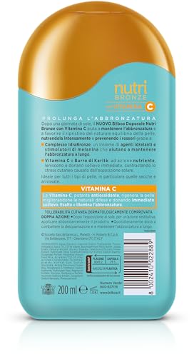 Bilboa, Doposole Nutriente Nutribronze con Vitamina C - Doposole Idratante e Nutriente, Ideale per Mantenere l'Abbronzatura a Lungo - Per Tutti i Tipi di Pelle - Dermatologicamente Testato - 200 ml