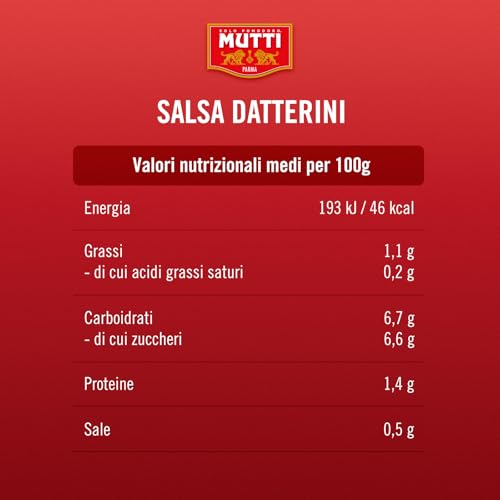 MUTTI - Salsa datterini, 400g, Confezione da 12 unità