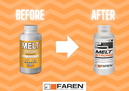 Faren MELT STRONG, Disgorgante Granulare Effervescente,Stura Wc Lavandino,Elimina i cattivi odori, 600gr