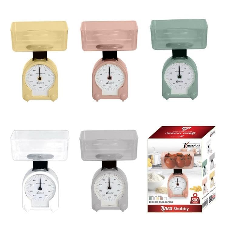 1 Pezzo Bilancia da Cucina Dieta Shabby Max 500 Grammi 5 Colori
