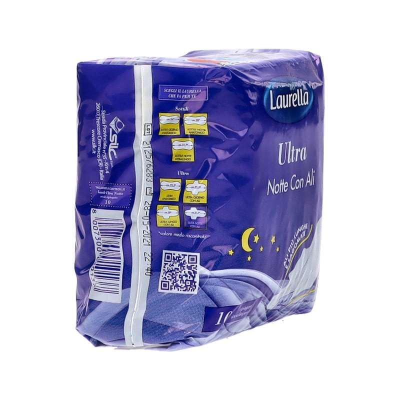 ASSORBENTI LAURELLA ULTRA NOTTE CON ALI 6 CONFEZIONI DA 10 PEZZI (6)