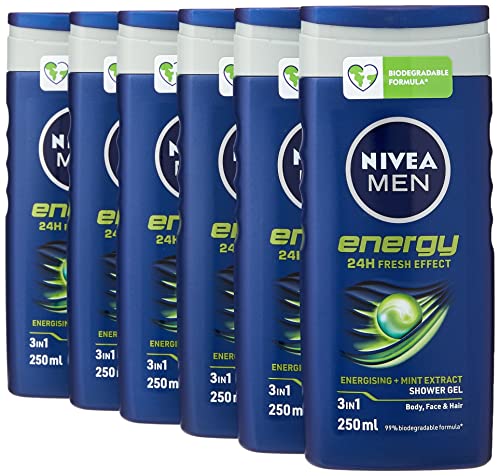 Nivea Men Energy Shower Gel, 250 ml - Pack of 6