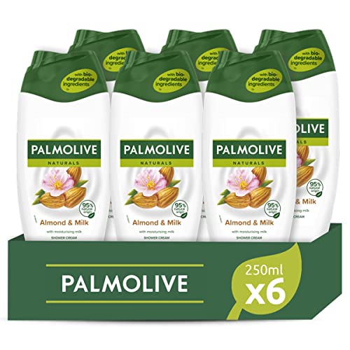 Palmolive, Bagnoschiuma Naturals, Bagnodoccia Crema Per Il Corpo Con Latte e Mandorla, Idrata Tutti I Tipi Di Pelle Con La Sua Formula Delicata Per Una Pelle Soffice