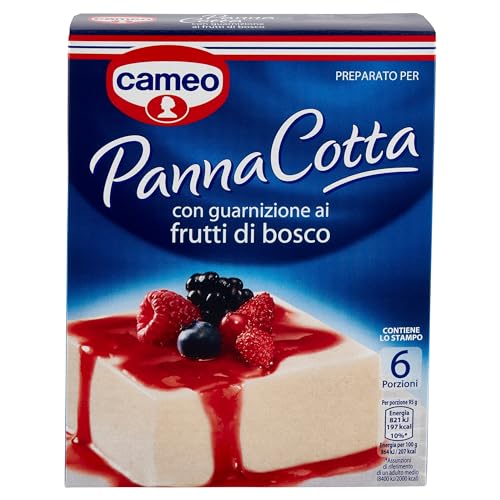Cameo Preparato per Panna Cotta con Caramellato, Dessert Facile da Preparare, Contiene lo Stampo per la Cottura 1 Busta di Preparato e 1 Busta di Caramellato, Astuccio da 6 Porzioni, 97 g