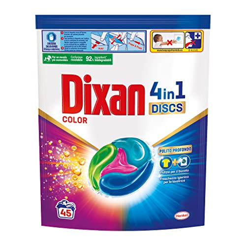 Dixan Discs Color, Detersivo Lavatrice in Capsule, 45 capsule (lavaggi)