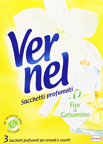 Vernel - Sacchetti Profumati, Fior Di Gelsomino, Per Armadi E Cassetti, Con Lacci In Seta Per Appenderli - 3 Pezzi - [confezione da 10]