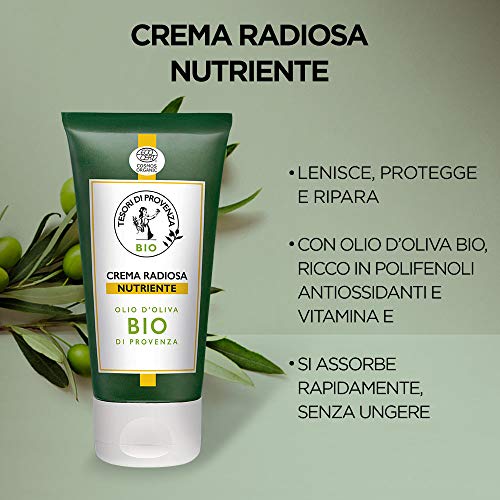 Tesori di Provenza Crema Viso Nutriente Giorno BIO, Crema Radiosa, con Olio d'Oliva Biologico, Ricco in Polifenoli Antiossidanti, 50 ml