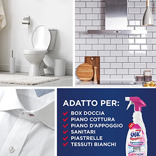 Smac Express Sgrassatore con Candeggina, Detergente Spray con Azione Sgrassante e Igienizzante, 650 ml x 12 Pezzi