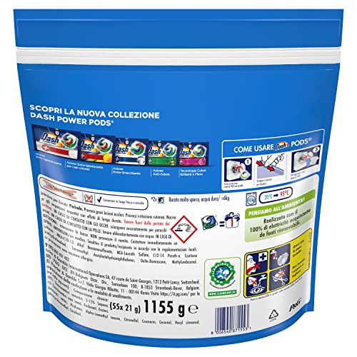 Dash Pods Detersivo Lavatrice In Capsule, 90 Lavaggi (2x45), Classico Fresco, Rimuove Le Macchie, Efficace A Freddo Anche E In Cicli Brevi