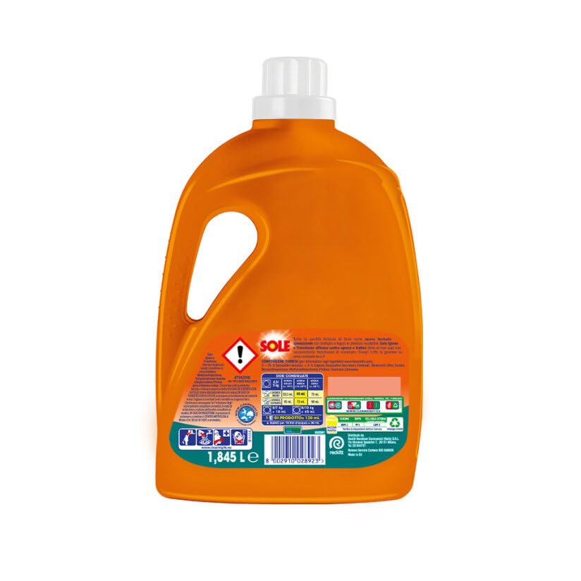 Sole Detersivo Lavatrice Igiene e Freschezza 205 Lavaggi, (5x41), Formula igienizzante, Detersivo Lavatrice Liquido Igiene e Freschezza, contro batteri e cattivo odore