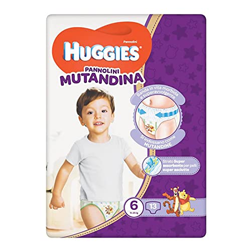 4 X Huggies Pannolini Mutandina, Bambino/Bambina, 15 kg, 25 kg, Multicolore, 1 Pacco com 13 pezzi