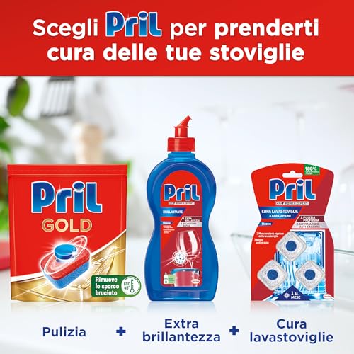 Pril Gold Tabs 10 Azioni, Detersivo per Lavastoviglie, Pulisce a Fondo Anche i Residui Ostinati, Confezione da 20 Tabs