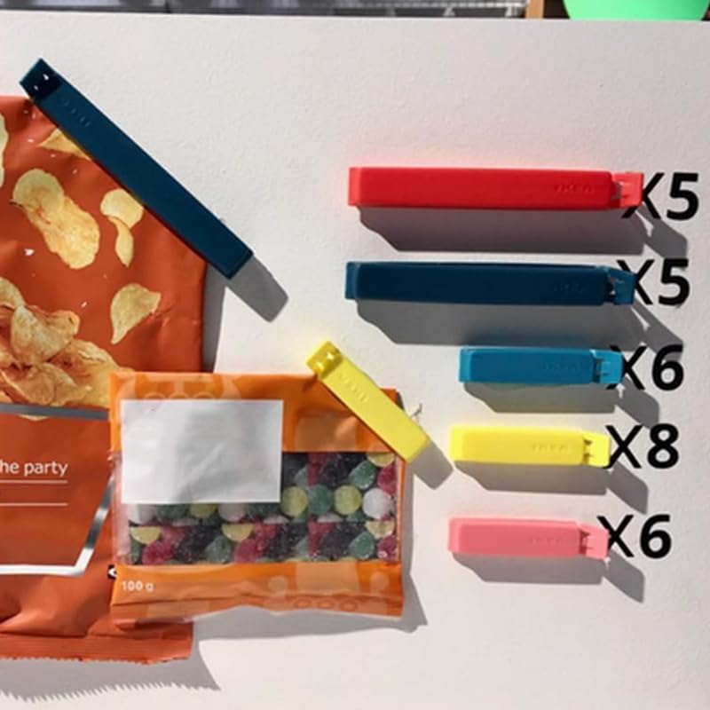 Ikea 103.391.71 Bevara - Clip per chiudere sacchetti, 30 pezzi, colori vari, misure varie