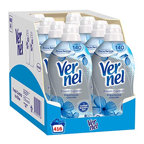 Vernel Fresh Control Ammorbidente Lavatrice profumato Neutralizza Odori, Freschezza Glaciale, 8 x 52 Lavaggi, totale 416 lavaggi
