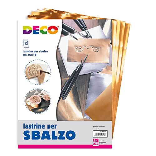 DECO 113/4 Lastrine Rame Alluminio, 20 x 30 cm, 12 Pezzi