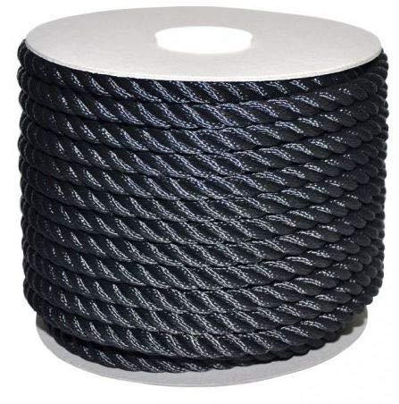 CIMA 32 MM in Poliestere Lucido Nero AFFONDANTE CARICO Rottura 8500 kg - Prezzo a Metro lineare