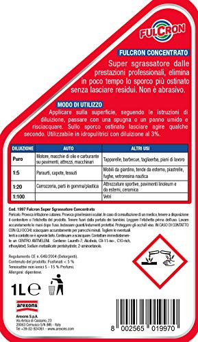 Fulcron Sgrassatore Super Sgrassatore Concentrato, spray sgassatore tutte le superfici igienizzante spray ogni tipo di sporco