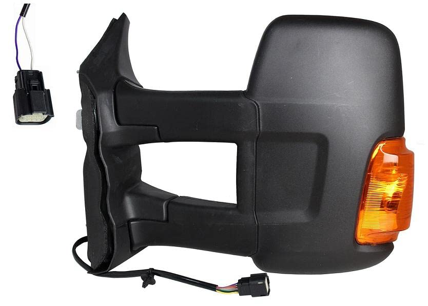 CG94 RETROVISORE ELET. Term. Braccio Lungo C/Fan. Arancio 16W Sinistra [Lato Guida] per Auto: Transit - Calotta Nera - 6PIN