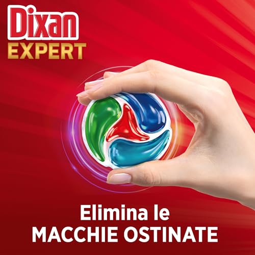 Dixan DISCS 4in1 Expert Smacchiante Detersivo Lavatrice (25 Lavaggi), Capsule lavatrice per una pulizia profonda del bucato e freschezza igienica per la lavatrice, Rimuove le macchie da 20°C.