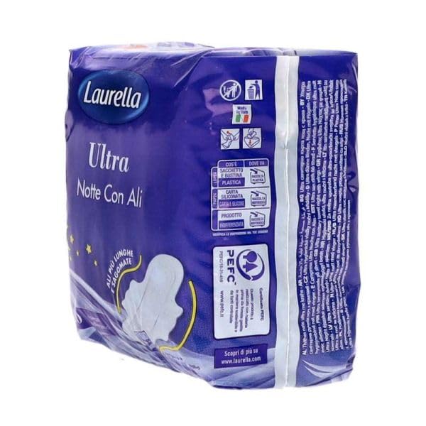 ASSORBENTI LAURELLA ULTRA NOTTE CON ALI 6 CONFEZIONI DA 10 PEZZI (6)