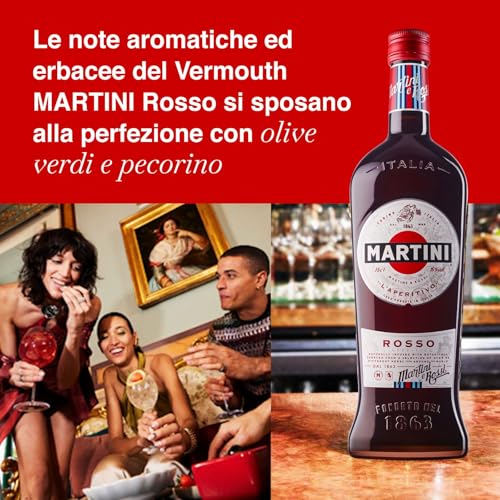 MARTINI Rosso Vermouth Aperitivo, 14,4% ABV, 100cl / 1L, Vermouth Infuso con Erbe Aromatiche