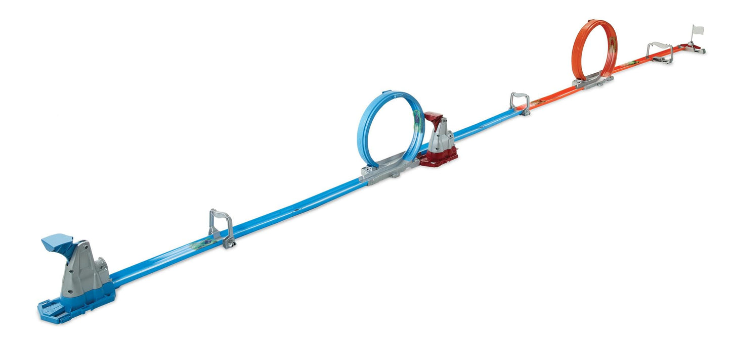 Hot-Wheels Pista Playset Sfida a Doppio Giro Mortale, con 2 Macchinine, Giocattolo per Bambini 4 + Anni, GFH85