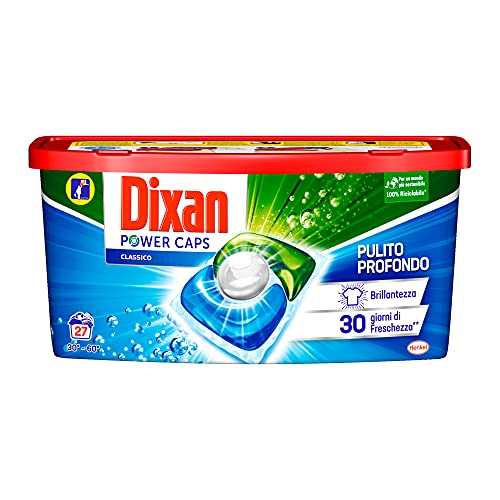 Dixan, Power Caps Classico, Detersivo Lavatrice in Capsule, Pulizia Profonda del Bucato